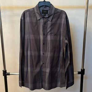 A Marc Ecko shirt. Size XL. 100% cotton. Gray.